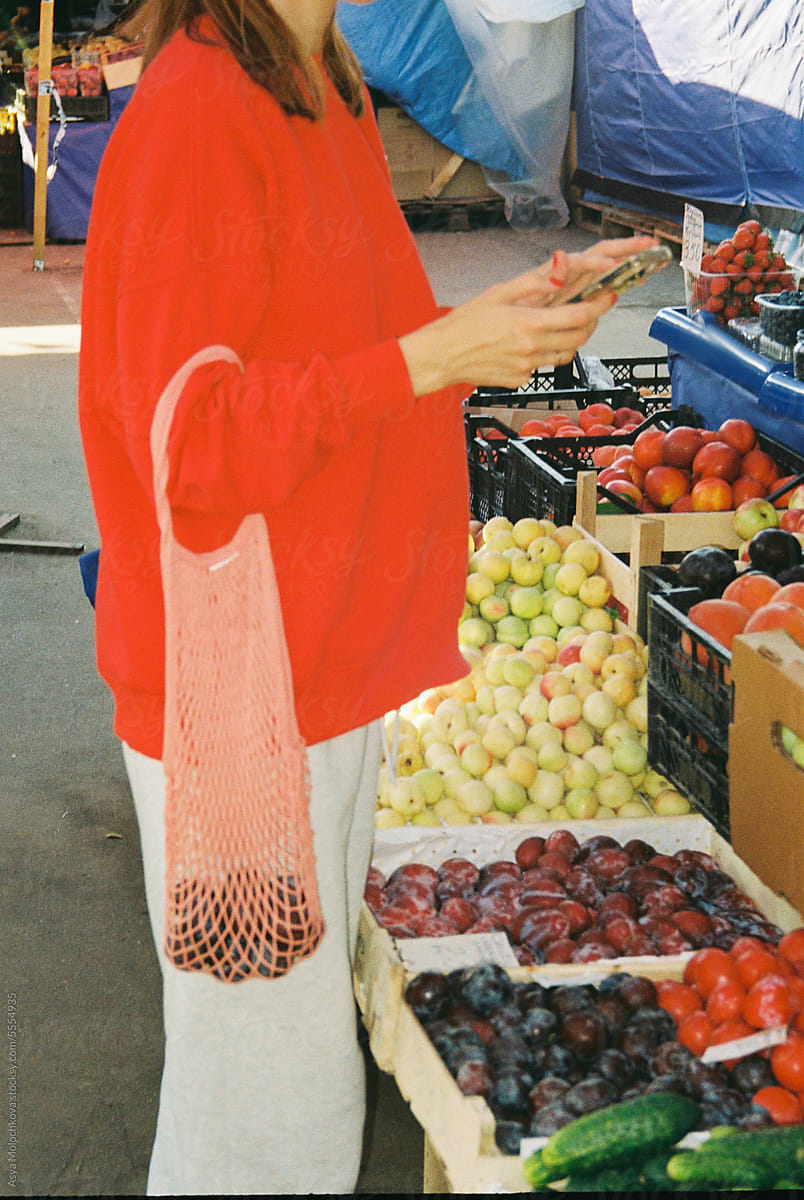 Buying fresh fruits at the market