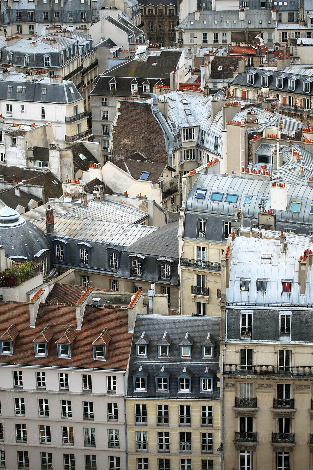 Overlooking Paris Rooftops From High Above The City