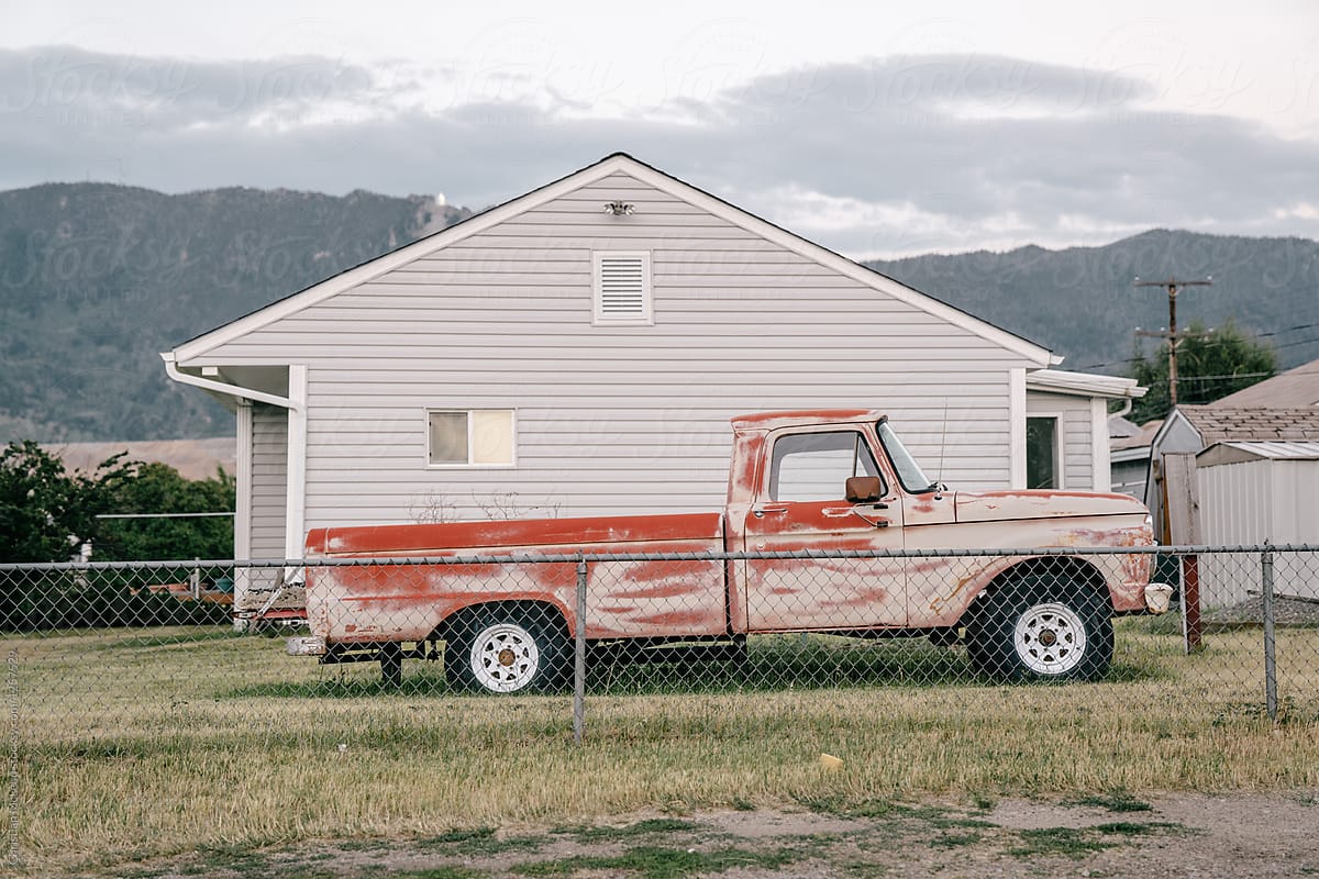 Old pickup truck in the mountains of Montana.
