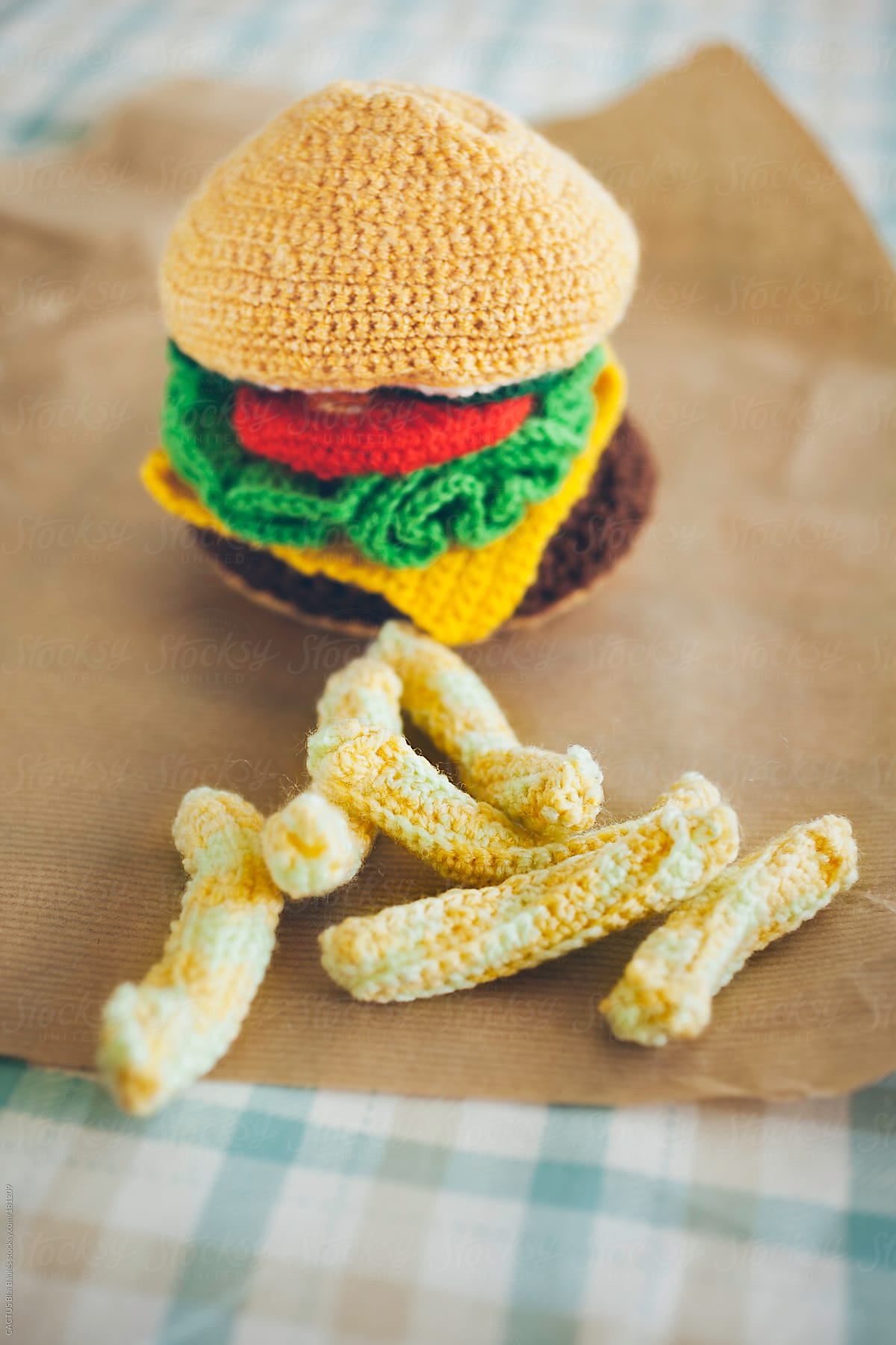 Amigurumi hamburger and fries