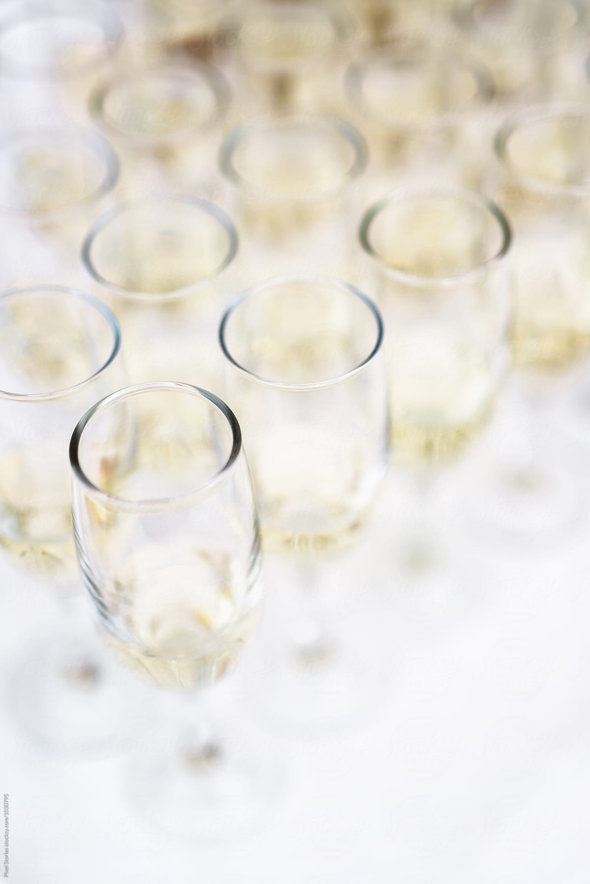 Wedding reception champagne glasses