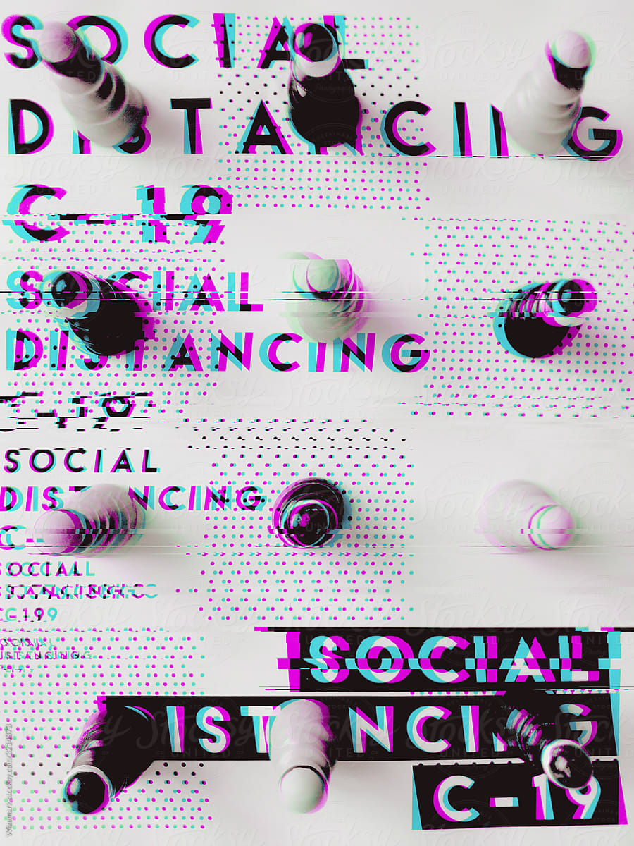 Social distancing concept [glitch]