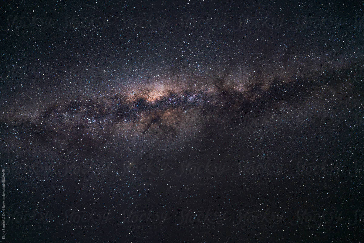 Galactic center or core of the milky way, nebulae and stars at night