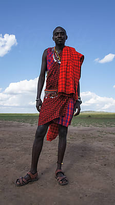 Detail Of The Traditional Clothing Of A Maasai Warrior by Stocksy