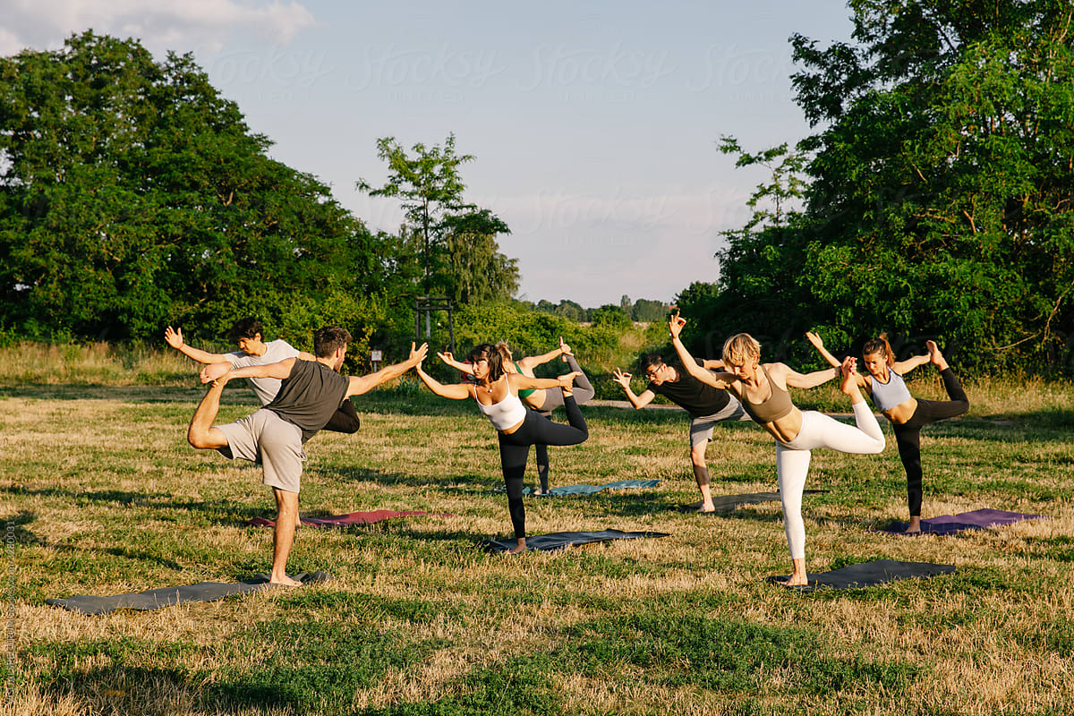 Outdoor Yoga Class With Social Distancing