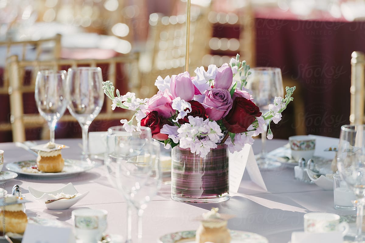 Elegant Floral Arrangement on a Party Table