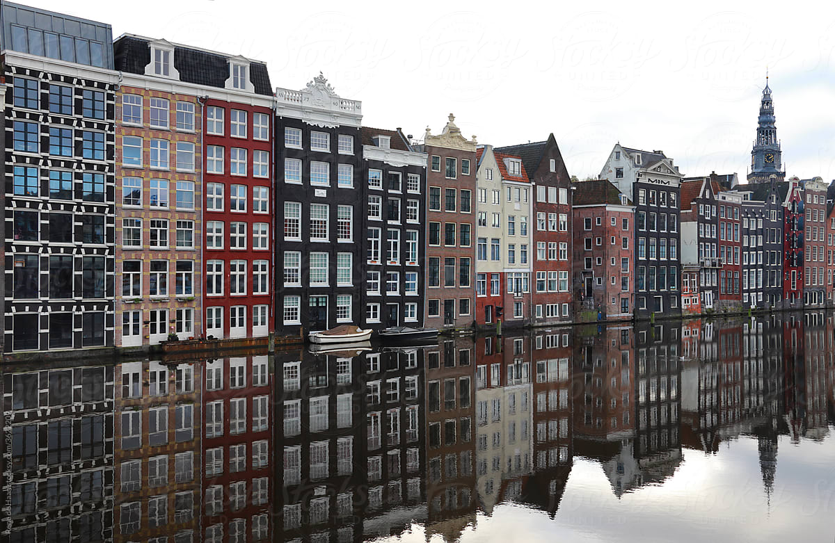 Amsterdam houses along a canal