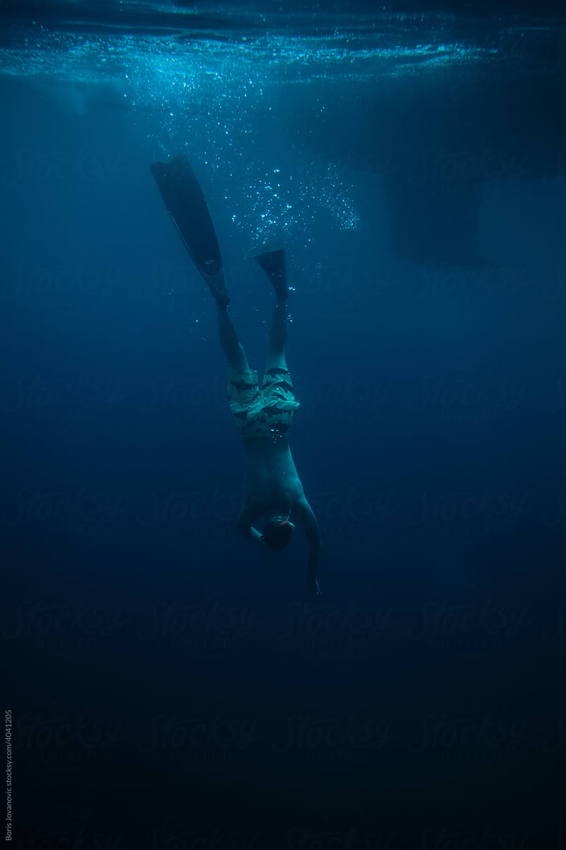 Underwater Photo Of A Snorkeling Diver