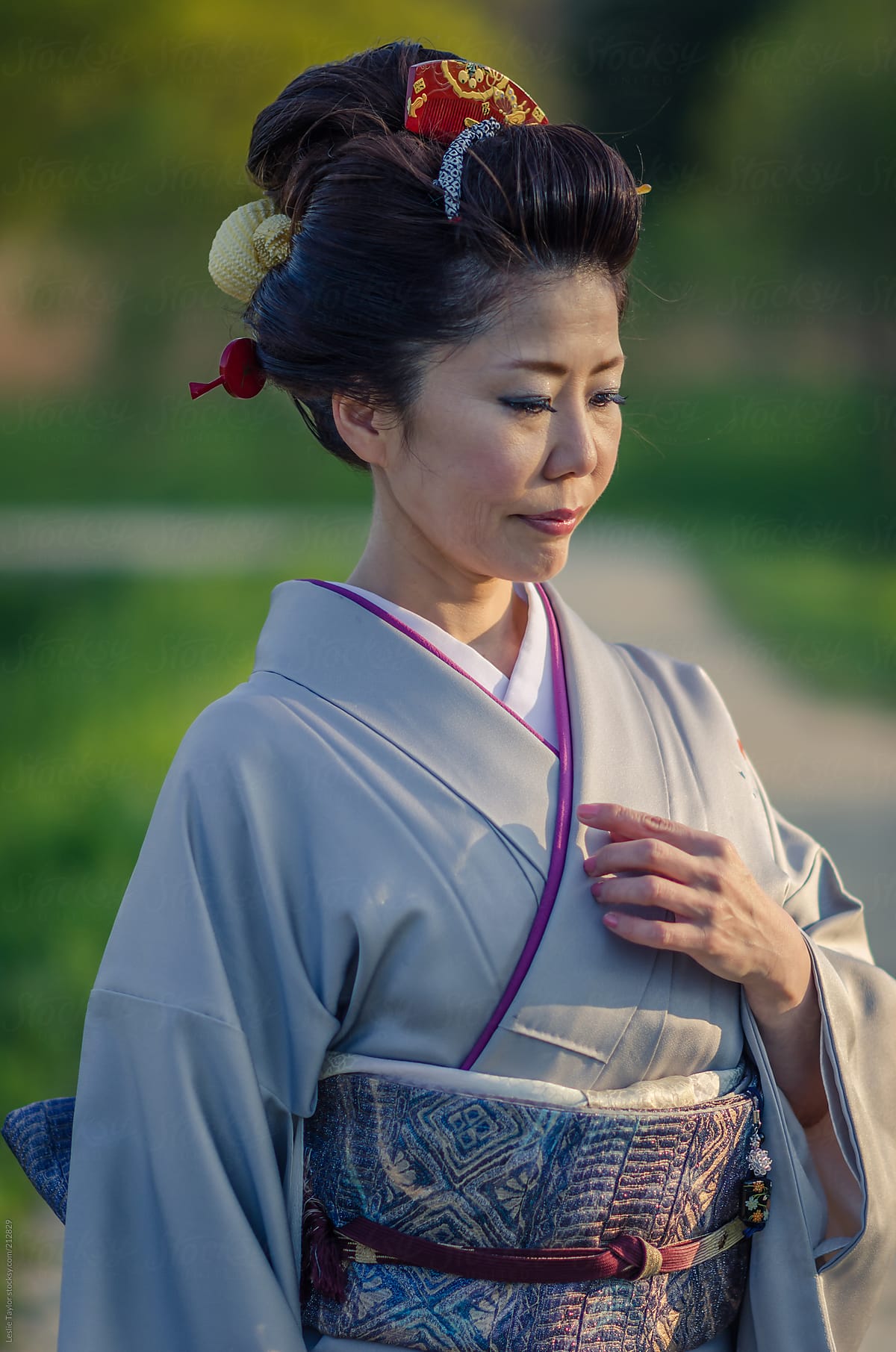 Woman In Traditional Japanese Kimono
