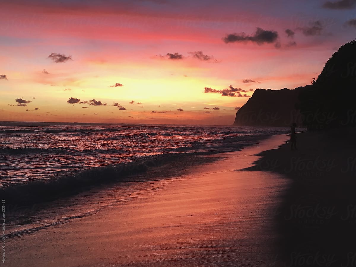 Tropical Sunset Beach By Stocksy Contributor Alexander Grabchilev Stocksy