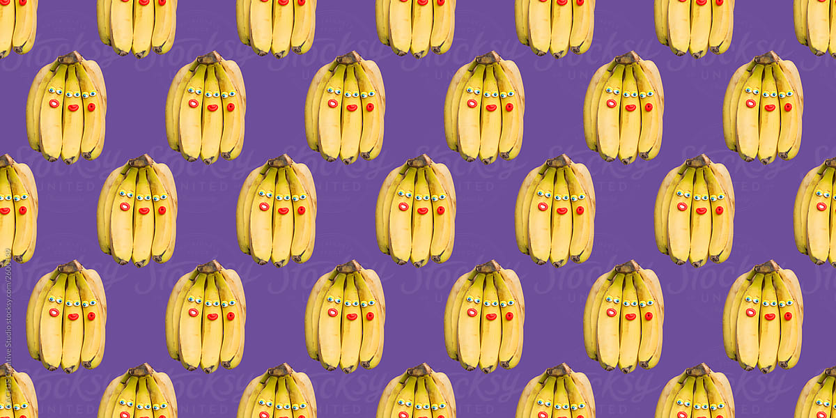 Bunch of bananas character pattern