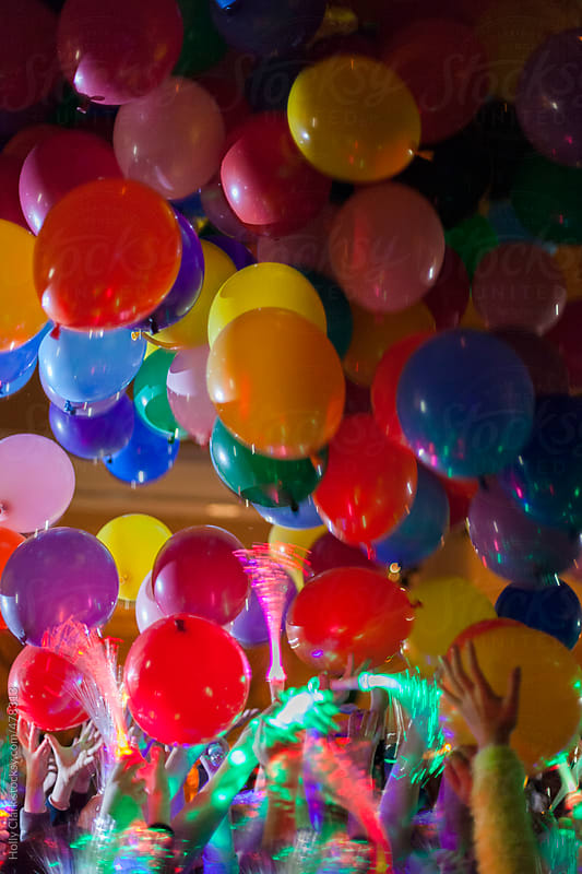 Balloons Fall From The Ceiling At New Year S Eve Party