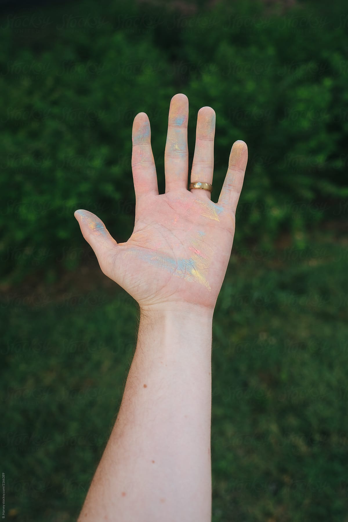 Hand Covered in Chalk