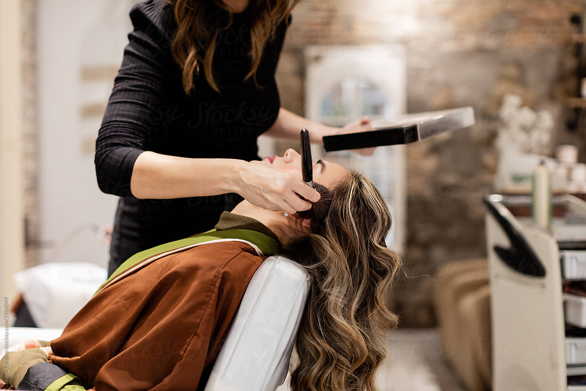 Preparation In Hairdresser And Makeup Artist