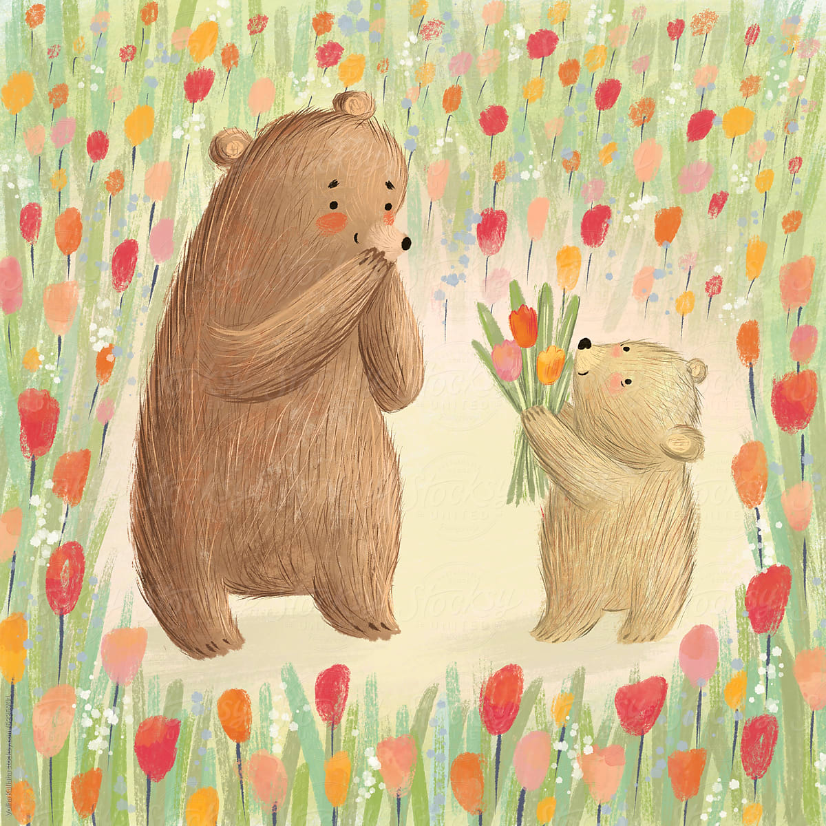 Bears and tulips