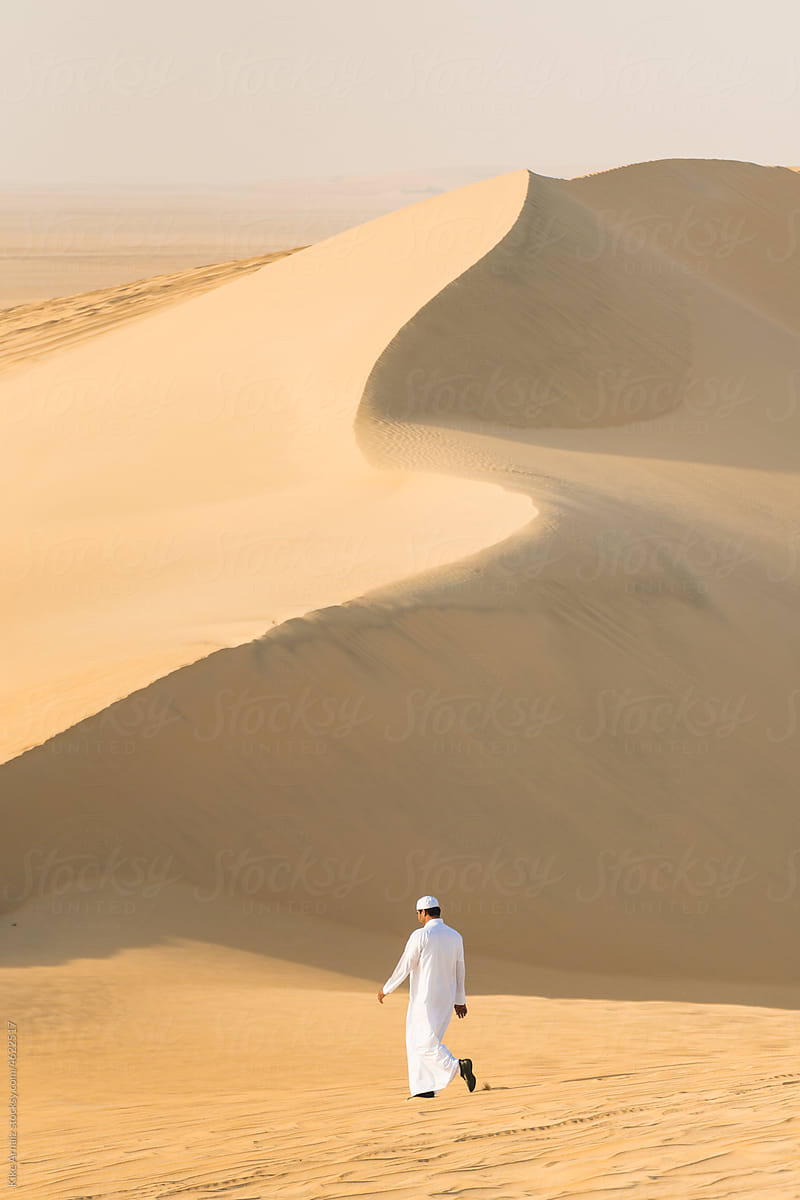 Qatari man in the desert.