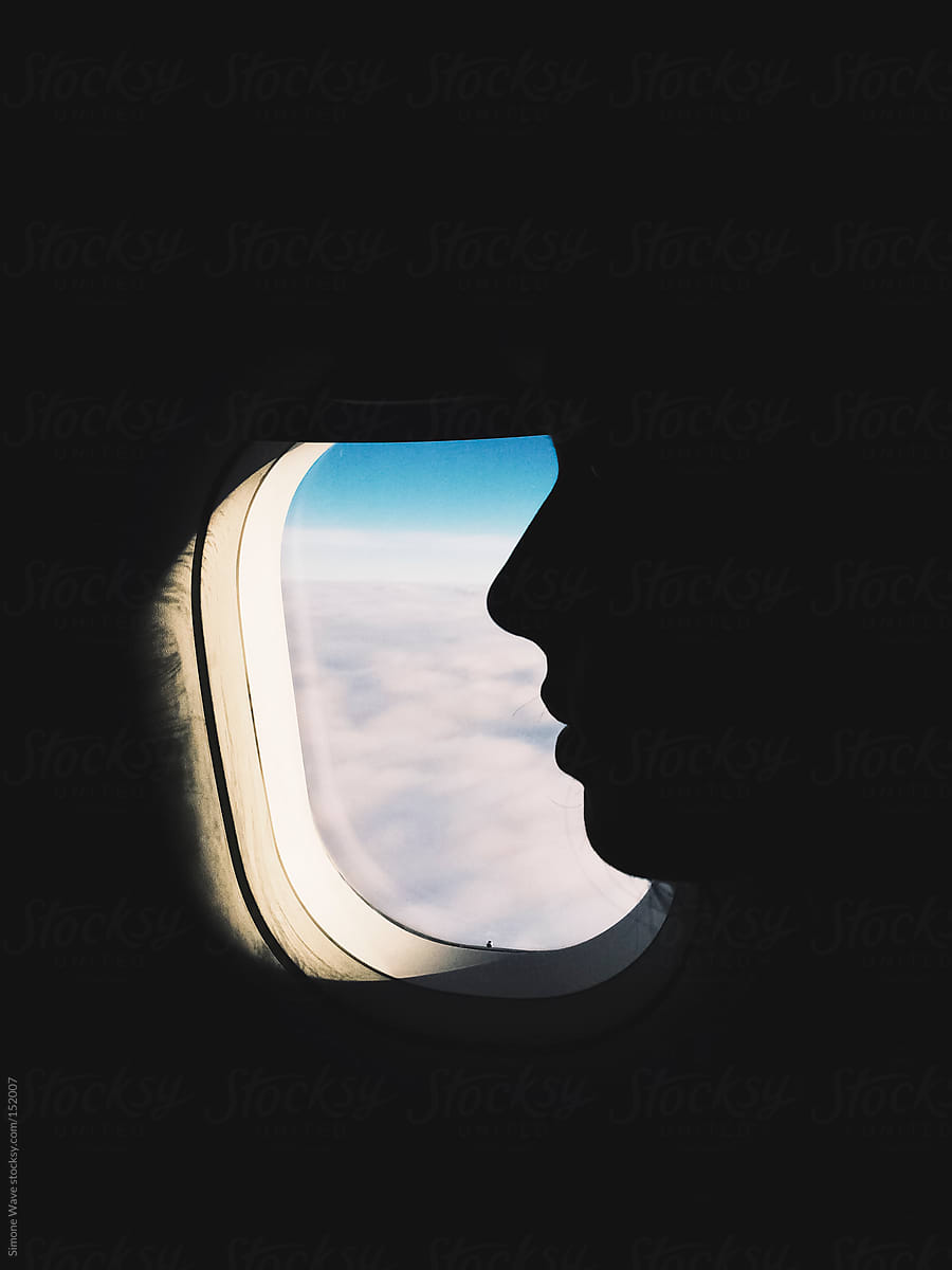 Woman on the airplane