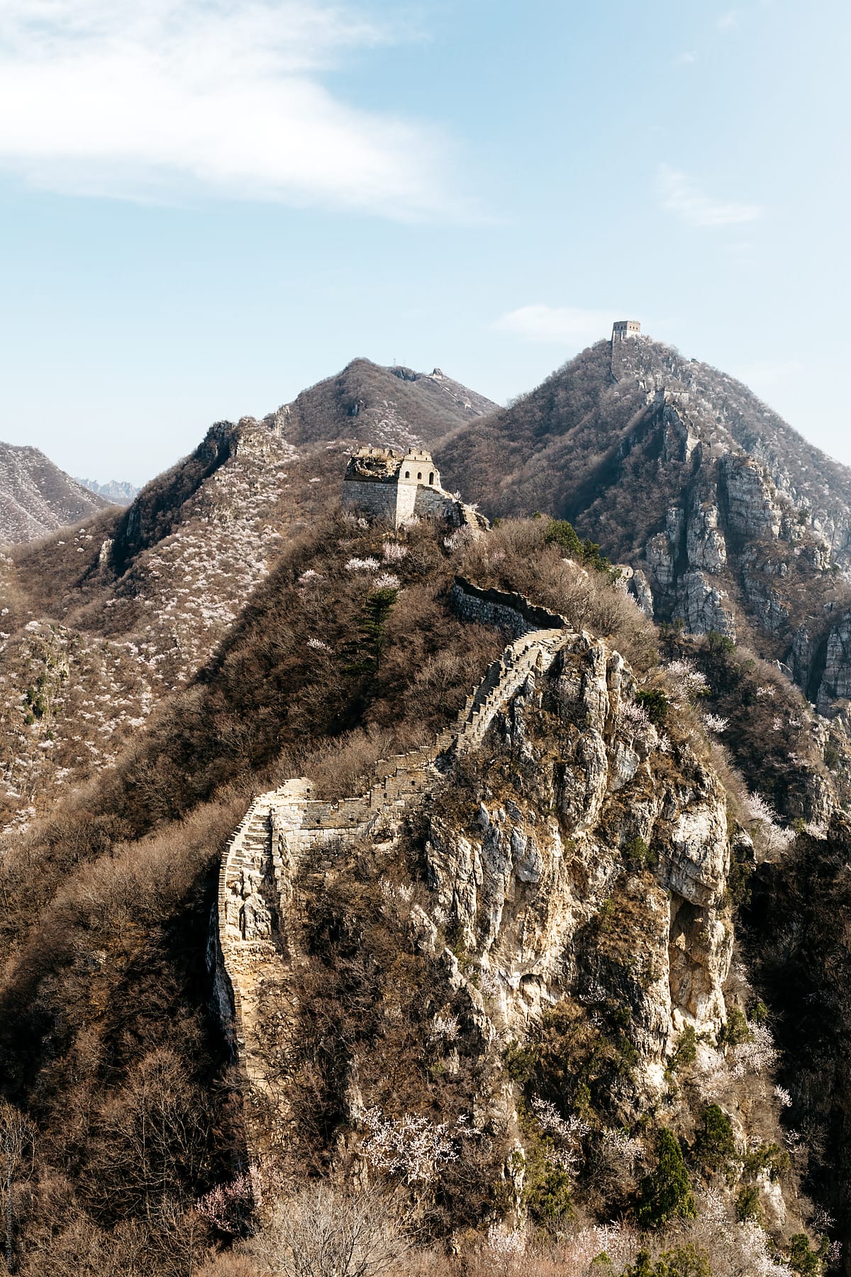 Beautiful landscape scenery while trekking remote areas of The Great Wall of China