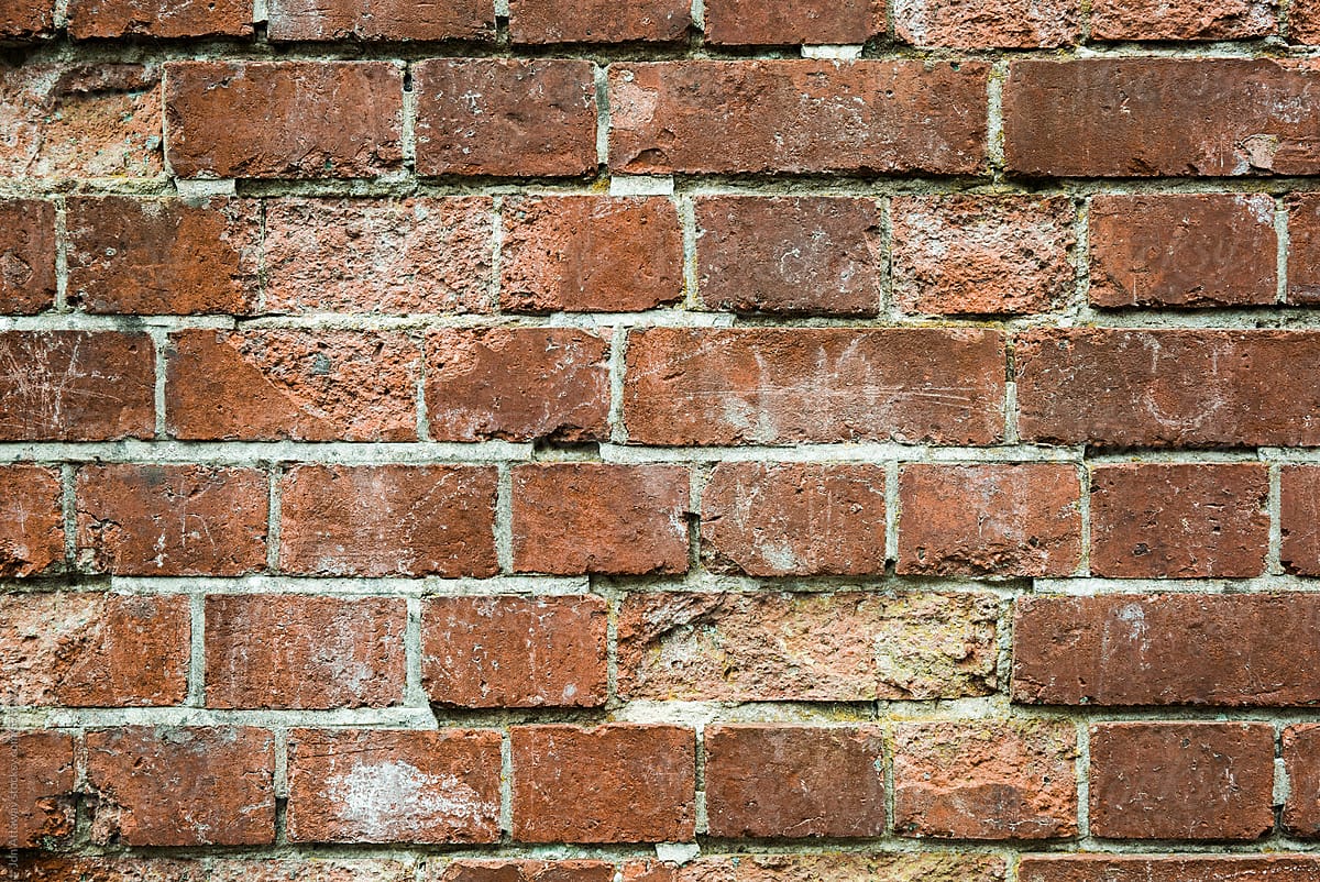 Brick wall eroded by the elements