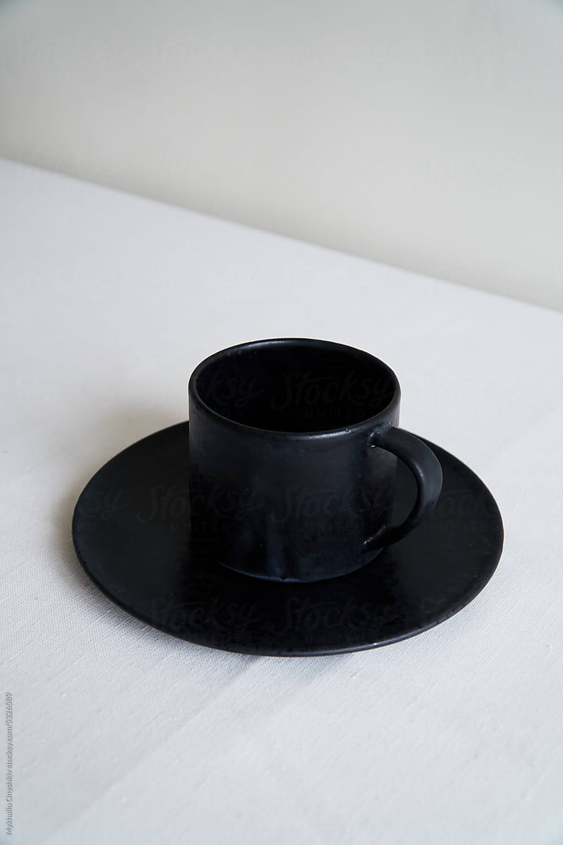 Noir Ceramic Espresso Cup and Saucer
