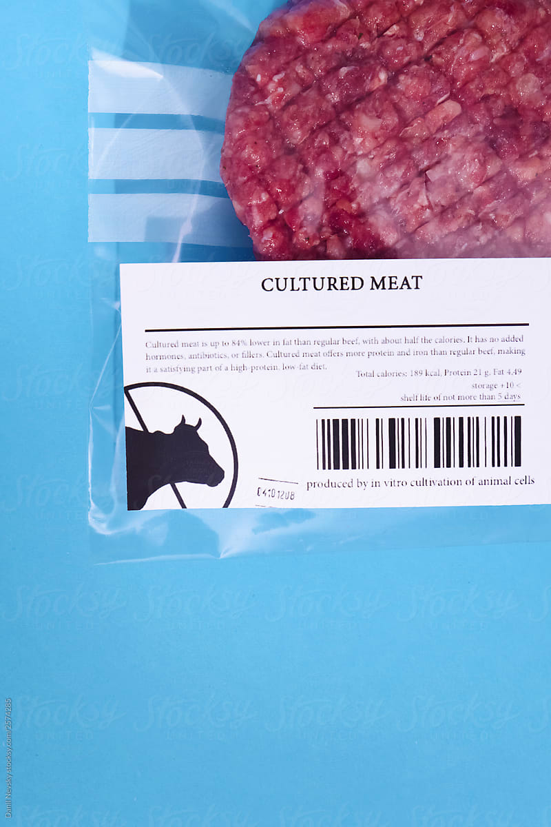 Label on package of cultured meat