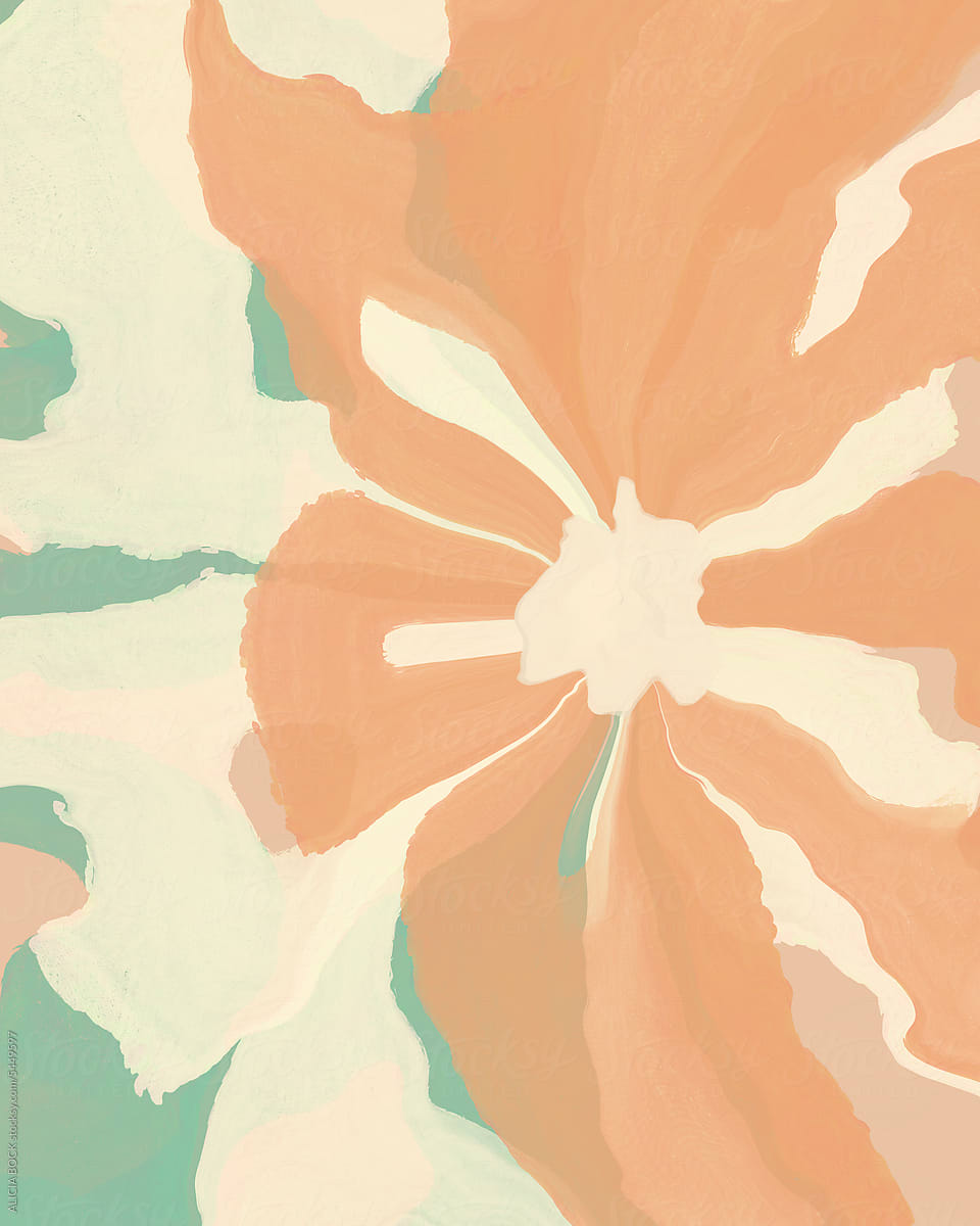 Abstract Floral Design In Pastel Colors