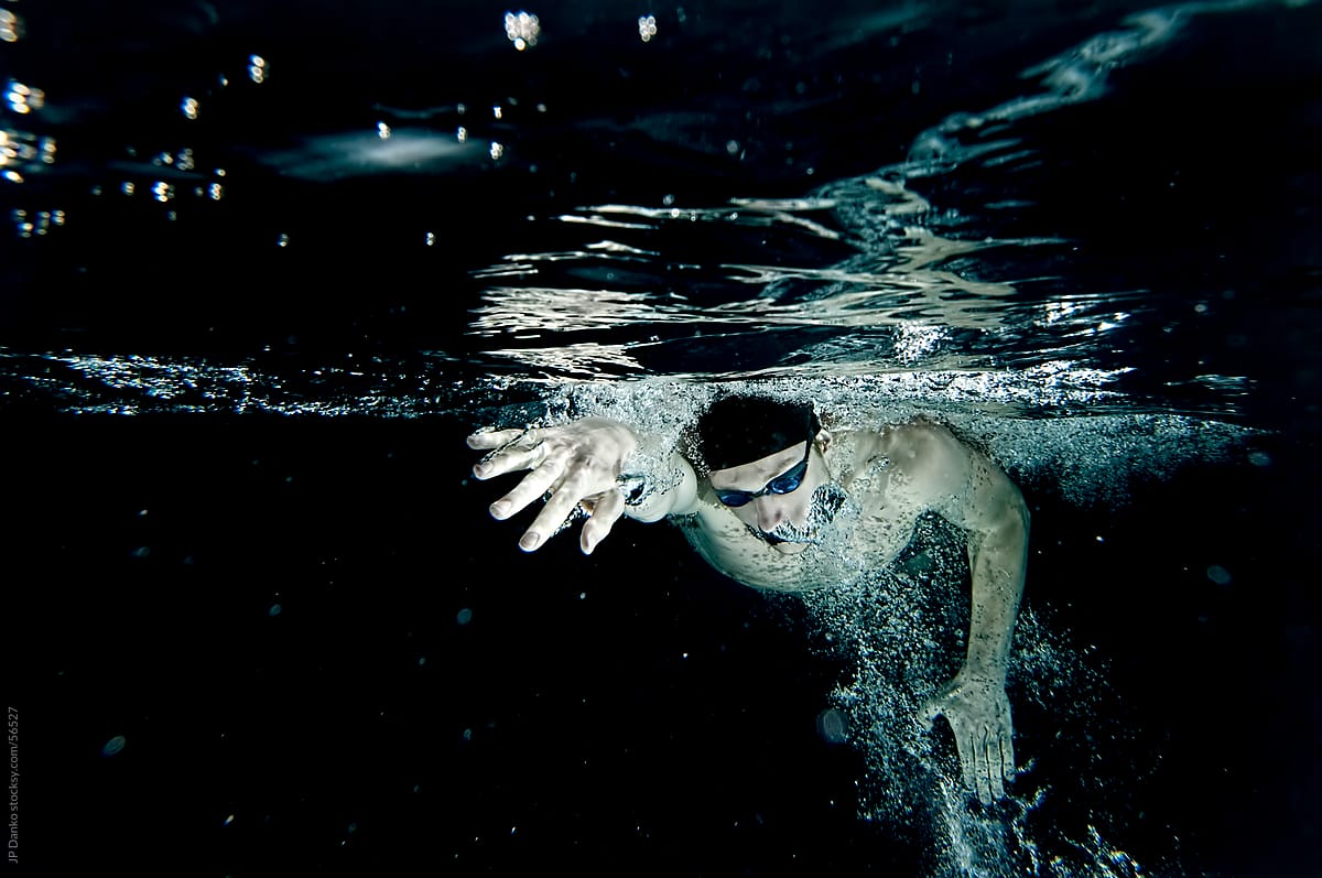 Underwater Mens Olympic Swimming Freestyle