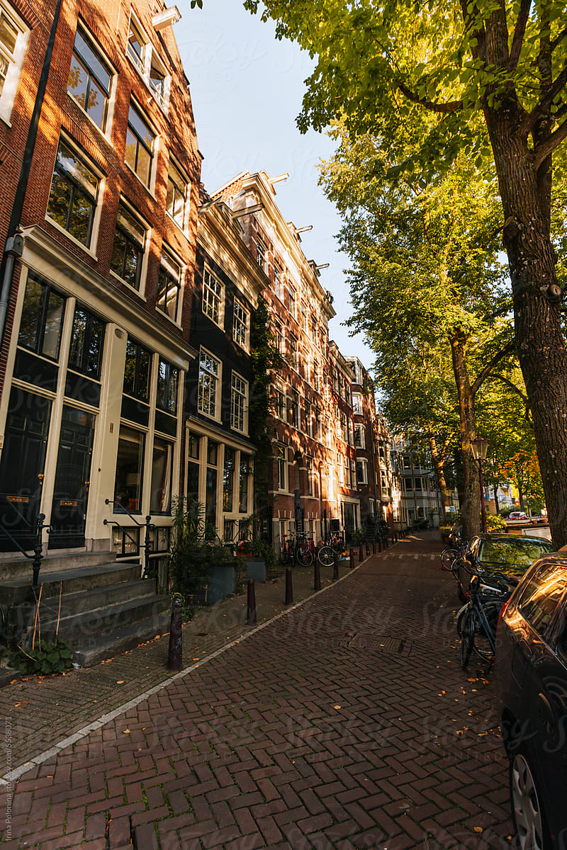 Urban street in Amsterdam.