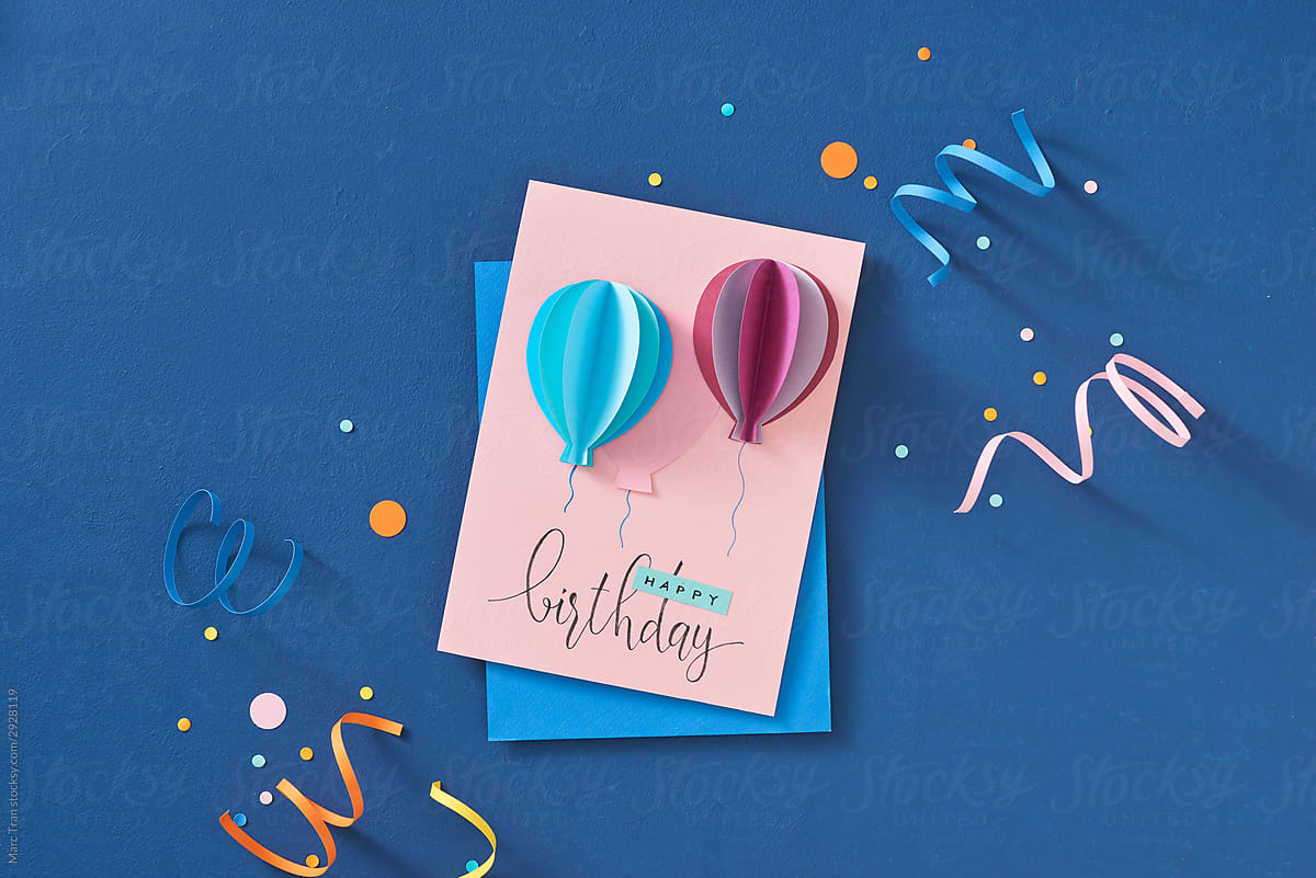 Greeting card with air balloons congratulation