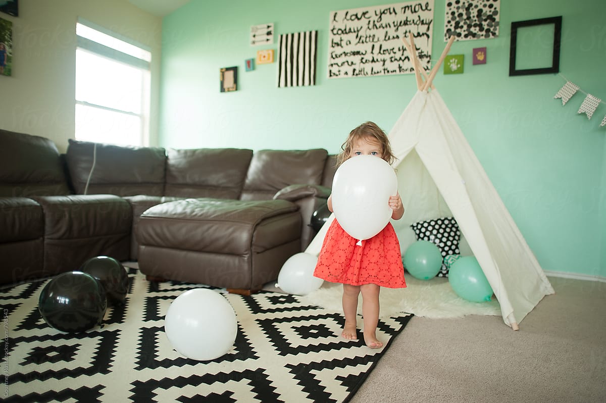 Girl with party balloon