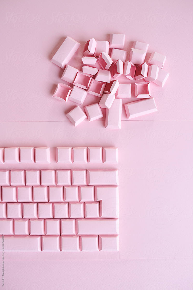 Pink paper craft keyboard