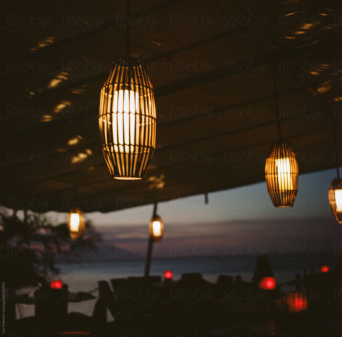Lanterns in restaurant on Bali