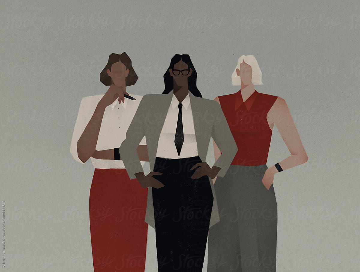 illustration of successful businesswomen