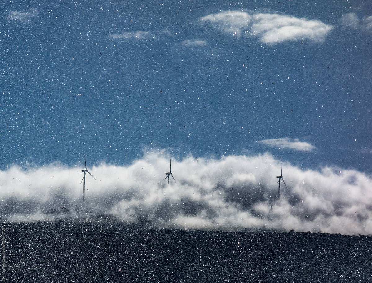 Wind turbines in the storm