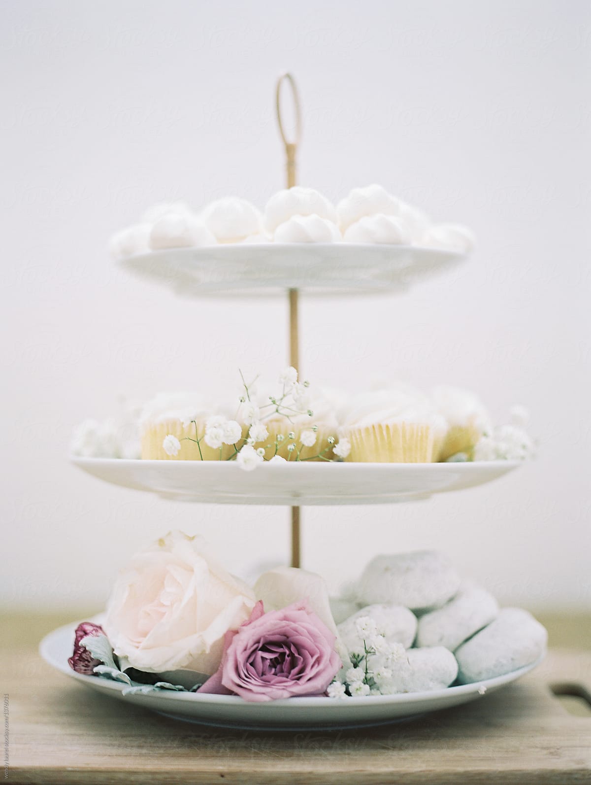 dessert stand with pretty wedding desserts