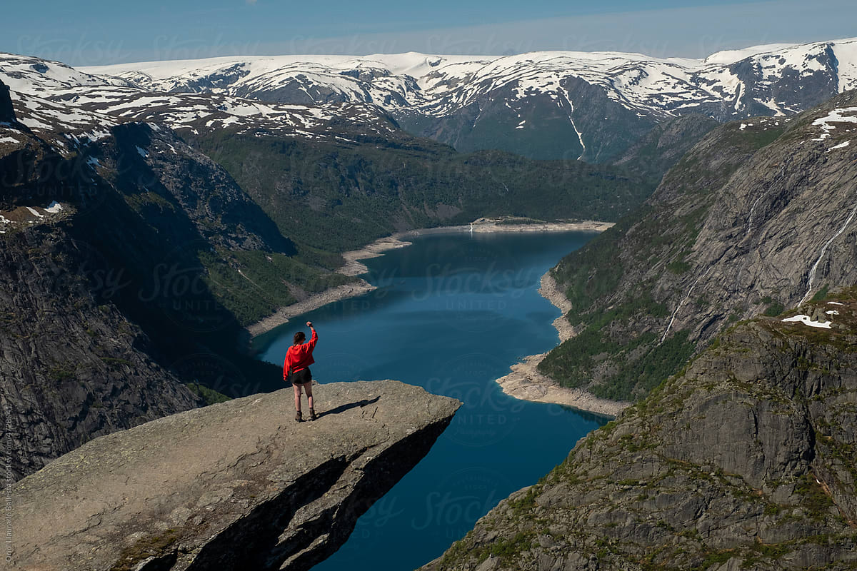 A Young Hiker Reached The Edge Of Trolltunga In Norway