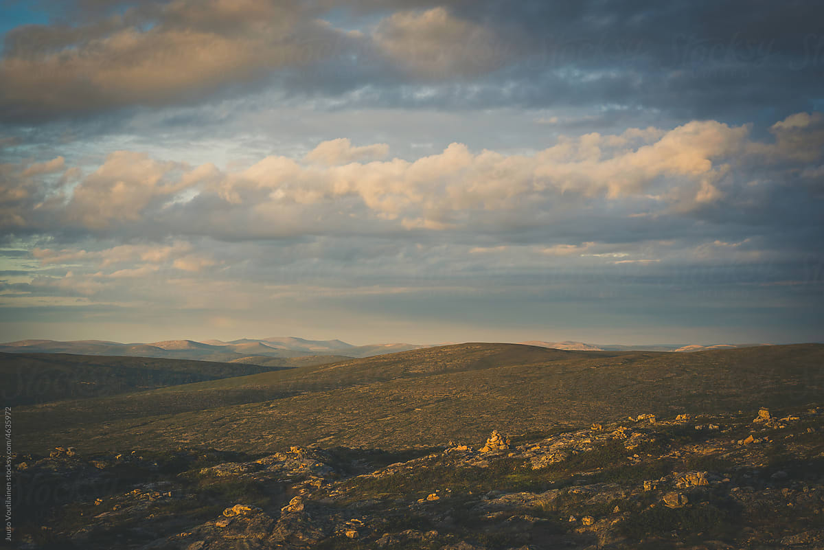 The Top of a Fell Offers a Wide View of the Northern Finnish Nature