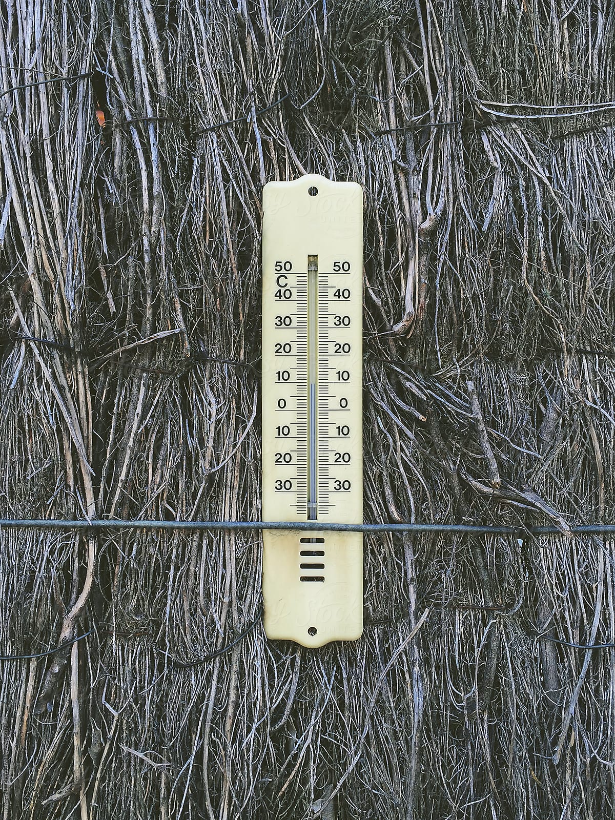 Weather thermometer outdoors.