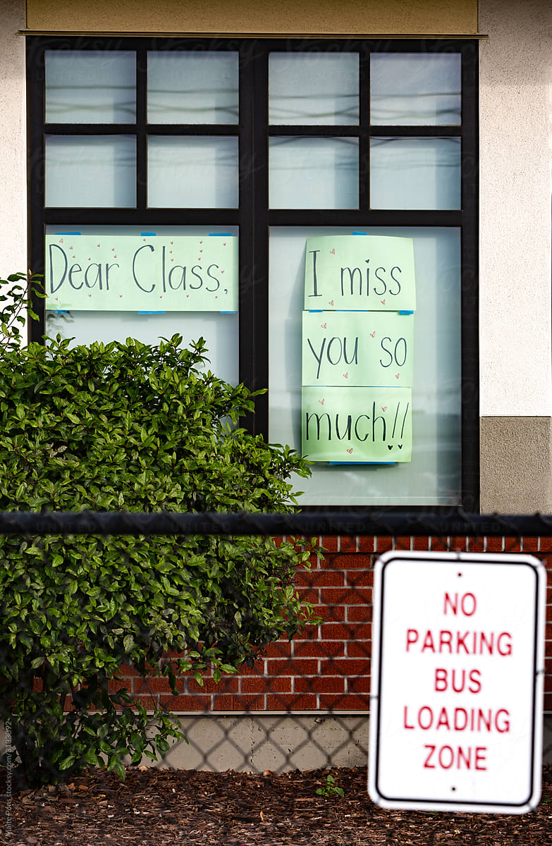 Teacher Message on a Classroom Window