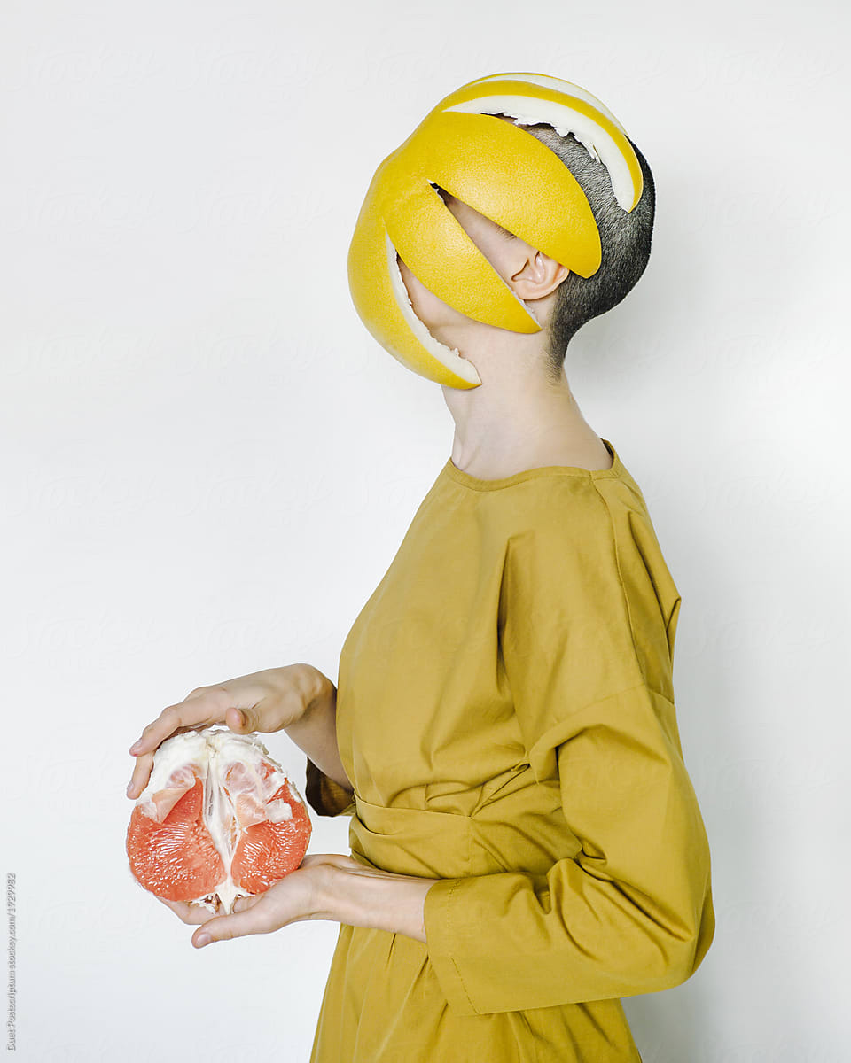Bald Woman With Pomelo And Peel By Stocksy Contributor Duet Postscriptum Stocksy 6685