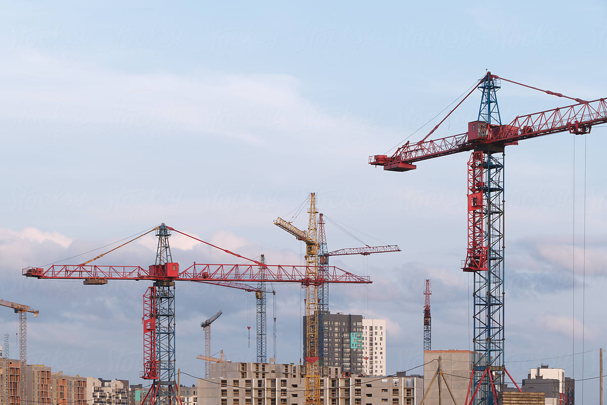 City construction site crane building