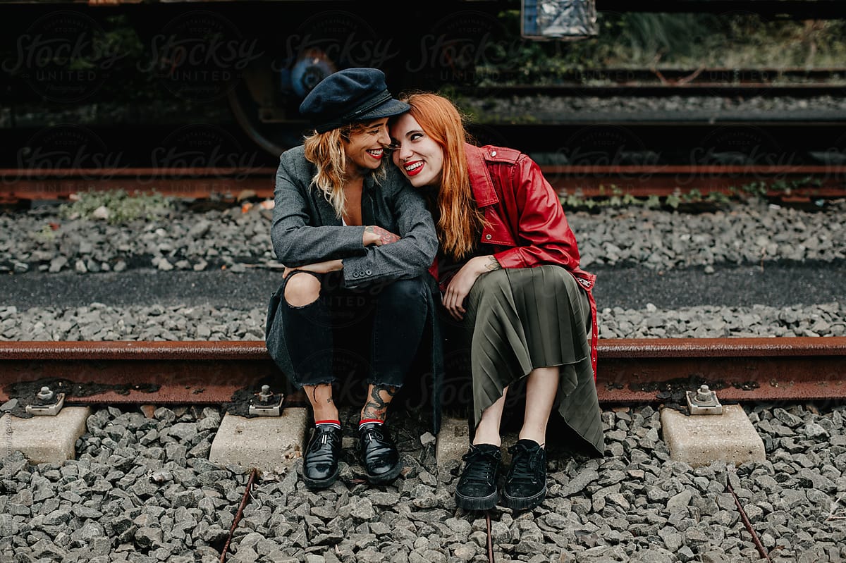 Beautiful Lesbian Couple Shoot On An Abandoned Railway Del Colaborador De Stocksy Thais Ramos