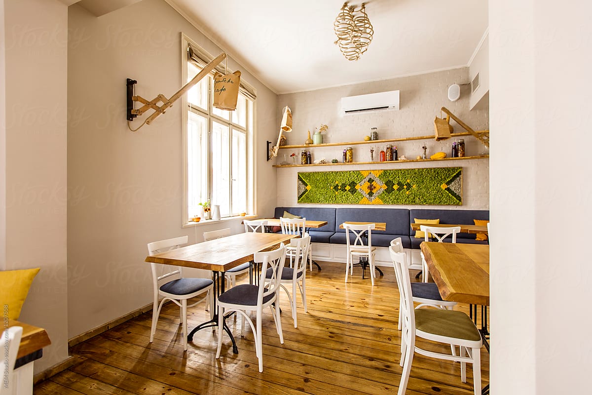Interior design of an organic restaurant