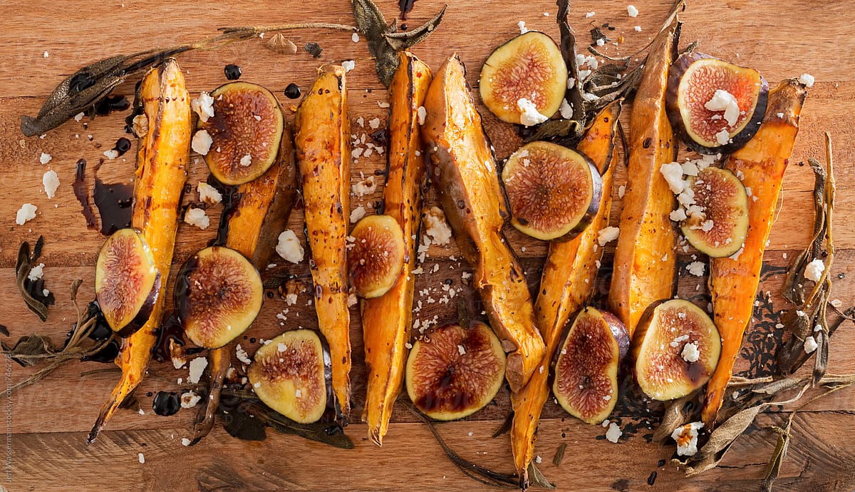 Sweet Potato Wedges with Figs