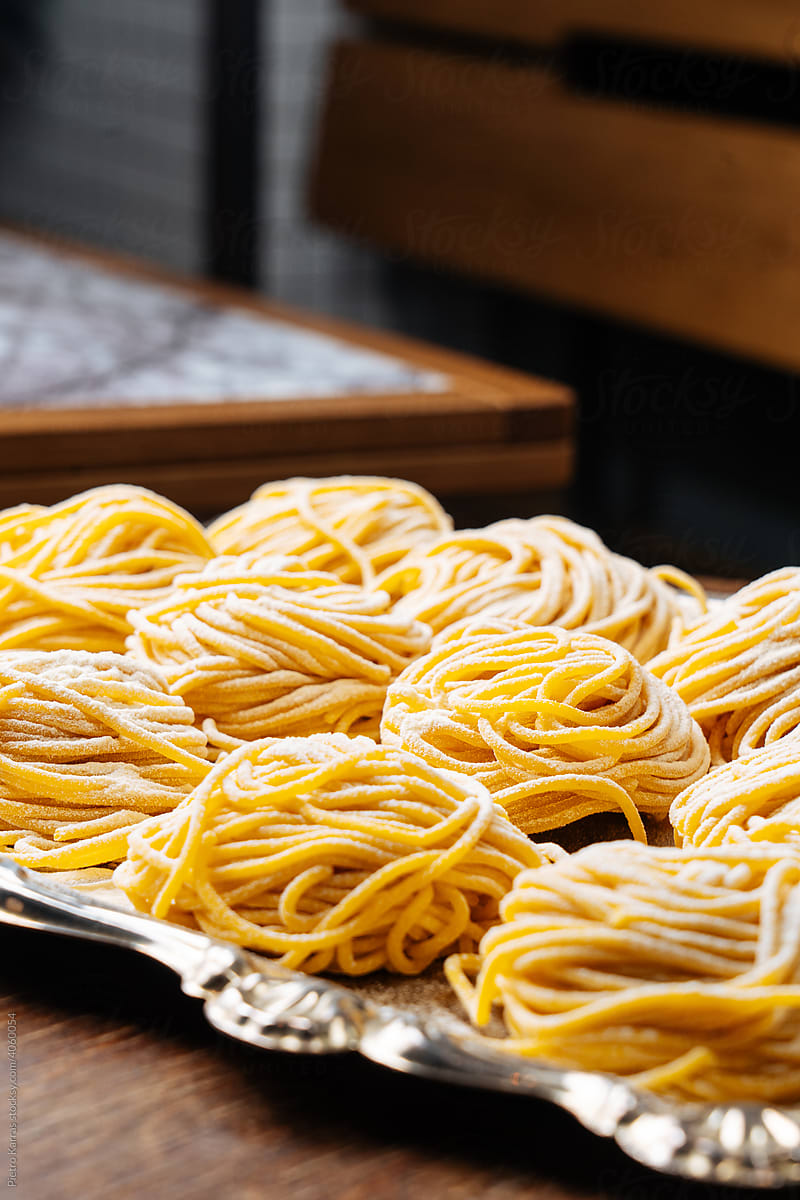 Batch of handmade fresh pasta
