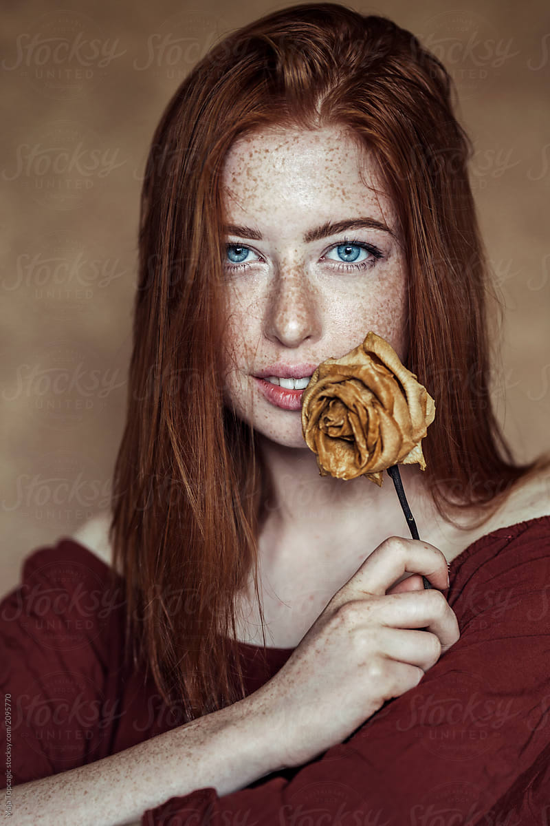 Beautiful Redhead With Freckles By Stocksy Contributor Maja Topcagic 