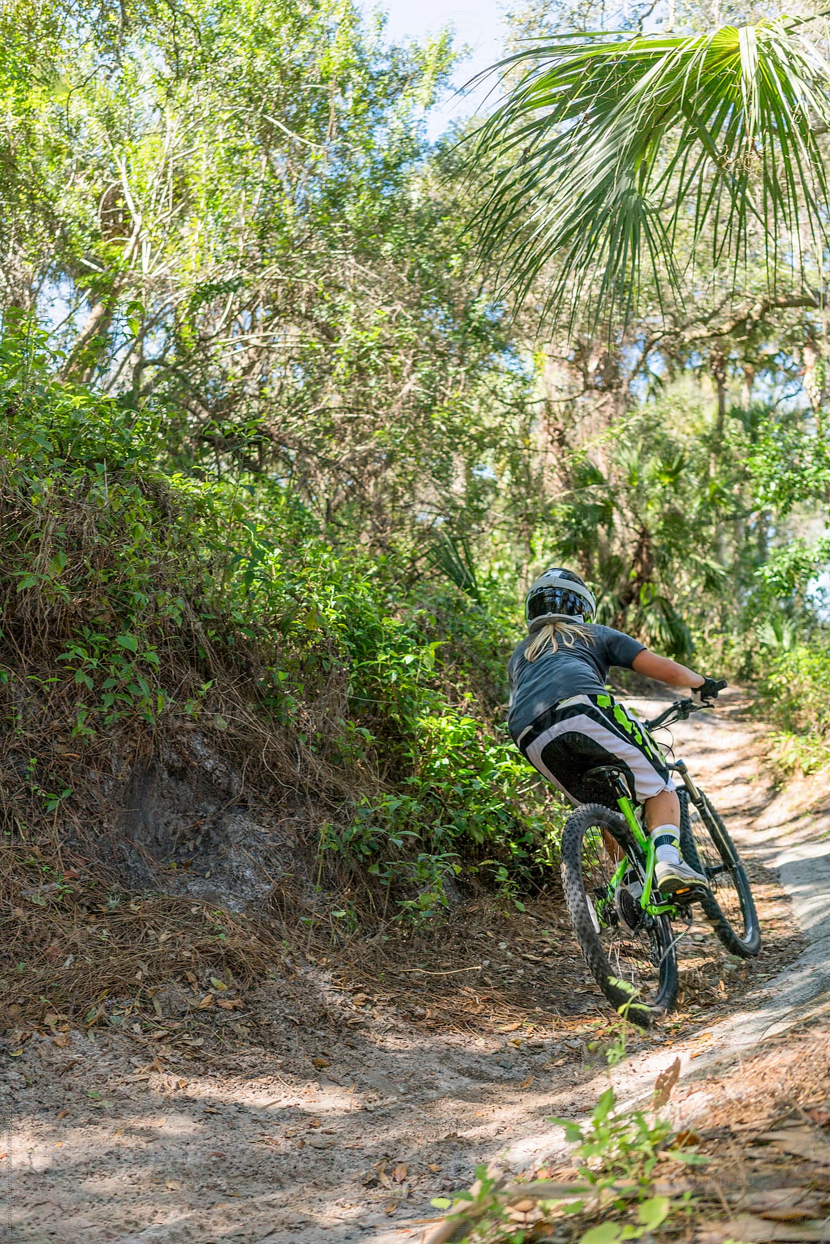 Woman Ripping up Florida Mountain Bike Trails