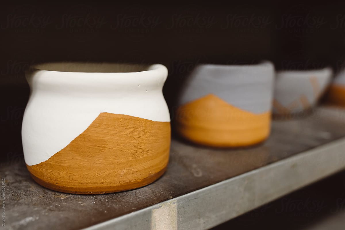 Clay Mugs With Glaze Designs by Stocksy Contributor Carey Shaw - Stocksy