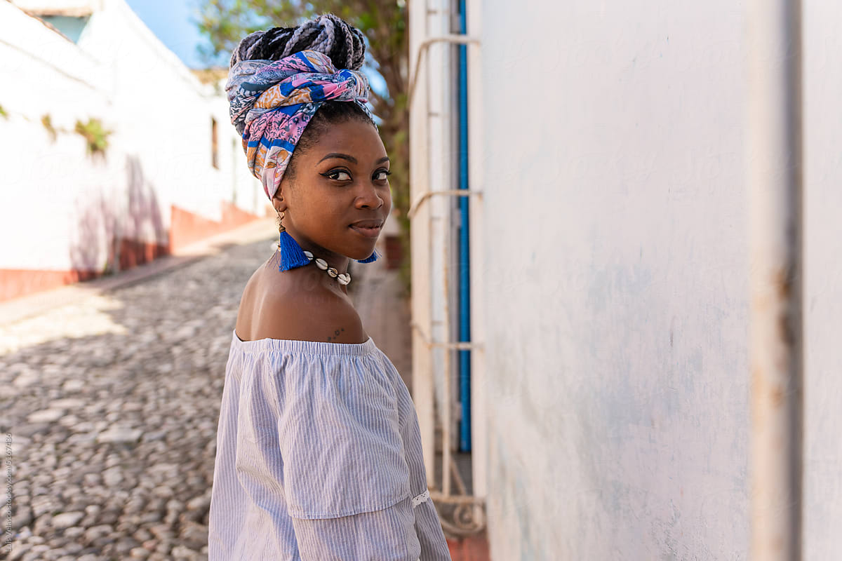 Street Portrait Of Local Black Cuban Girl.