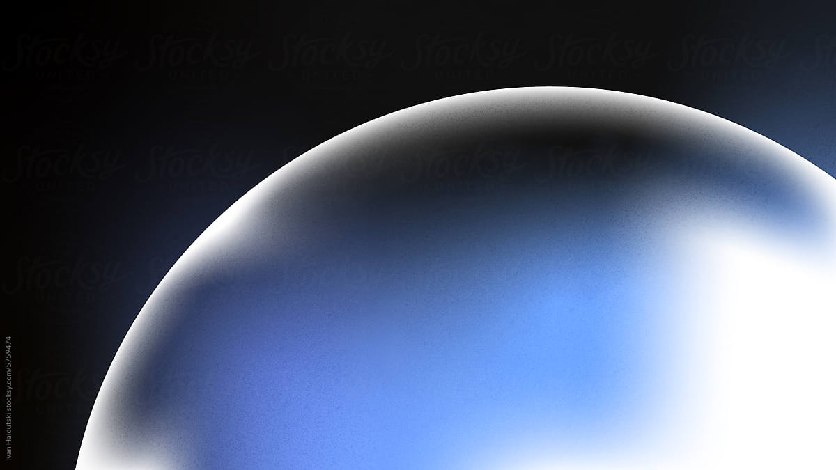 Iridescent Sphere On Dark Copy Space Background.